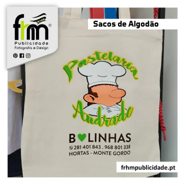 Sacos de Algodão e Bolsa de Cintura – Pastelaria Andrade